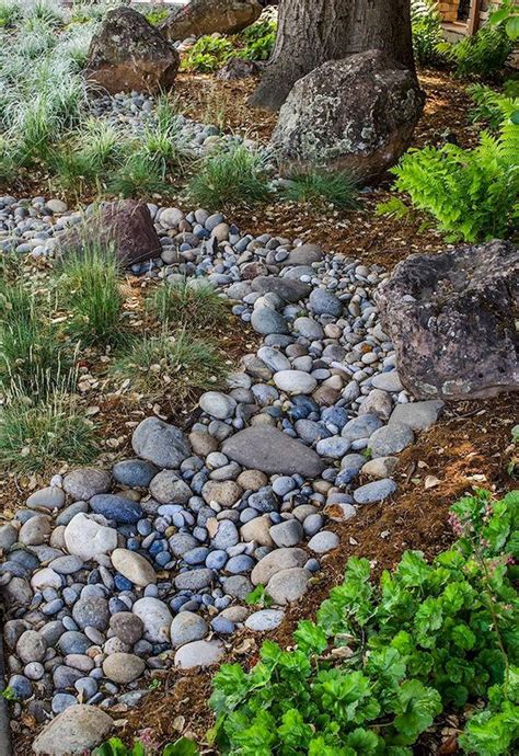 cool  lovely river rocks ideas  front yard landscapes http