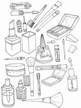 Coloring Makeup Pages Printable Girls Color Girl sketch template