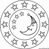 Mond Sterne Sonne Mandalas Erwachsene Malvorlage Himmel sketch template