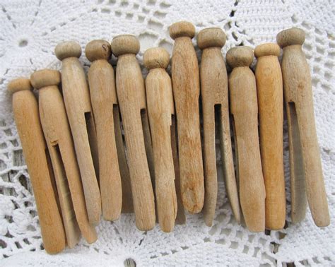 wood clothespins vintage primitive laundry wooden  fashioned rustic