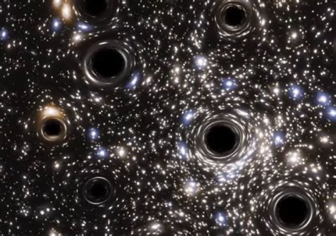 como é o enxame de buracos negros descoberto pelo hubble