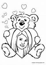 Coloring Pages Gomez Selena Valentines Famous People Popular Color Pag Valentine sketch template