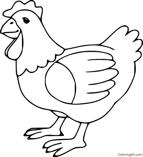 printable chicken coloring pages  vector format easy