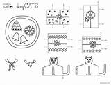 Joel Made Dressy Cats Holiday Printout Coloring Sheet sketch template