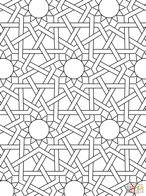 simple geometric mosaic patterns coloring pages