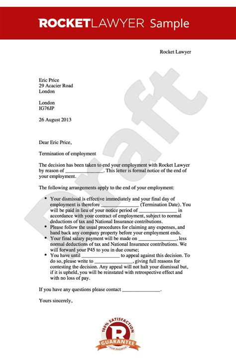 termination  employment letter create  dismissal letter