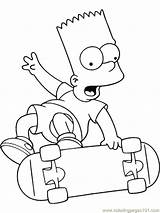 Skateboard Skateboarding Simpson Bart Simpsons sketch template