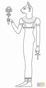 Bastet Egyptian Coloring Pages Goddess Cat Printable Mythology Egypt Crafts Ancient Cartoons Select Nature Category Template Sketch Choose Board sketch template