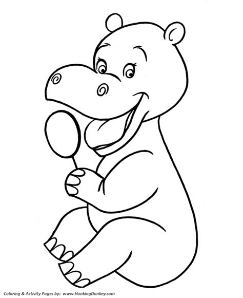 pre  coloring pages  printable hippopotamus pre  coloring page