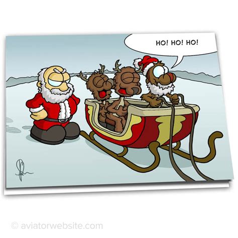 funny christmas card reindeer mocking santa 10 cards