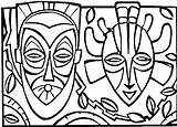 African Coloring Mask Pages sketch template