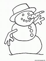 Coloring Snowman Winter Nose Carrot Pages Printable Print Color Book sketch template