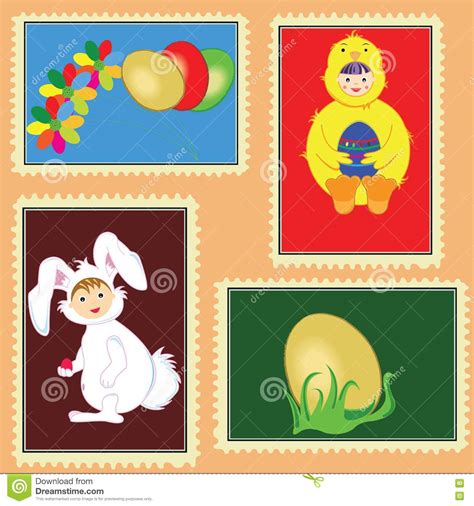easter stamps stock illustration illustration  abstract