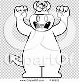 Attacking Outlined Devil Big Coloring Clipart Vector Cartoon Cory Thoman sketch template