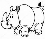 Rhino Cartoon Colorear Para Dibujos Vector Drawing Getdrawings Stock Google Choose Board Search sketch template