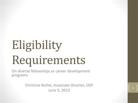 eligibility requirements powerpoint
