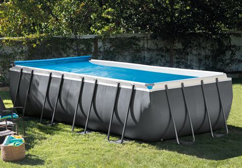 intex heavy duty aluminum base solar  ground pool cover reel black walmart canada