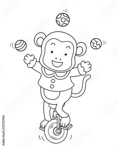 circus monkey coloring pages