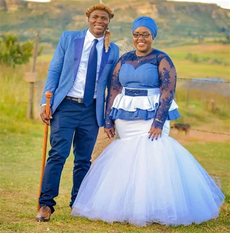 Clipkulture Tswana Couple In Shweshwe Inspired Wedding Dress And Blazer
