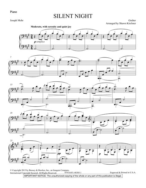 silent night piano sheet   printable