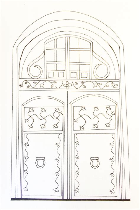 freebie antique door coloring page life athon