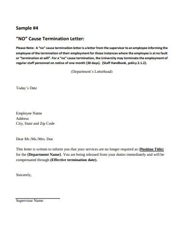 termination letter  employee  letter template vrogue