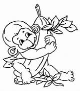 Monkey Coloring Pages Printable Kids Colouring Monkeys Girls Birthday Cute Procoloring Color Baby 1st Children Info Colors Crafts Choose Board sketch template
