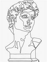 Drawing Outline Statue Michelangelo David Drawings Redbubble Line Greek sketch template