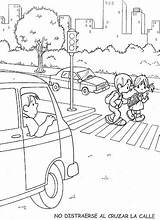 Crossing Coloring Pages Street Distracted While Do Para Kids Colorear розмальовки навчання малюнки 為孩子的色頁 Calle La sketch template
