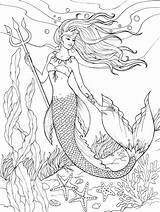 Coloring Mermaid Pages Mermaids Book Fantasy Games Sheets Drawings Books Advanced Adult Adults Beautiful Dover Getdrawings Printable Realistic Publications Welcome sketch template