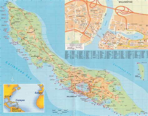 large curacao maps     print high resolution  detailed maps