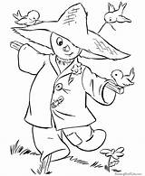 Coloring Pages Scarecrows Printable Scarecrow Halloween Popular sketch template