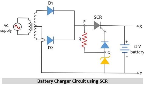 battery charger circuit  scr working  drawbacks electronics coach