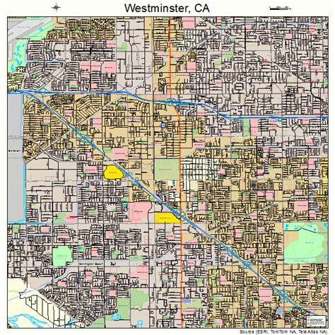 westminster california street map