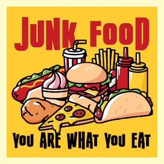 premium vector junk food poster illustration