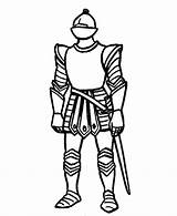 Knight Armor Coloring Medieval Knights Pages Drawing Sheets Printable God Armour Colouring Template Drawings Activity Shield Colour Fantasy Clipart Line sketch template