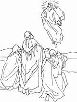 Hemelvaart Jesus Coloring Pages Bible Kleurplaten Colouring Sunday School Ascension Heaven sketch template