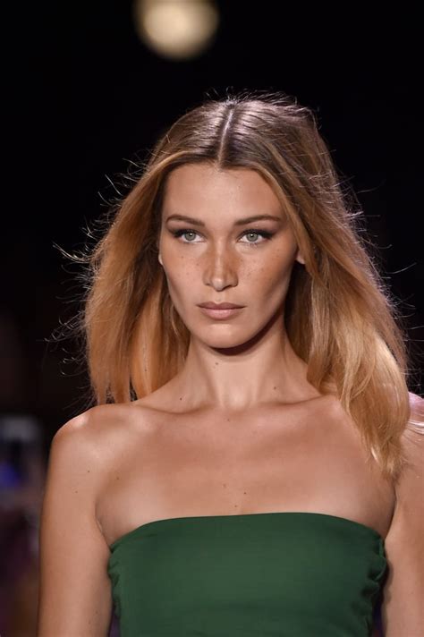 bella hadid s longer blond hair at the brandon maxwell show during new