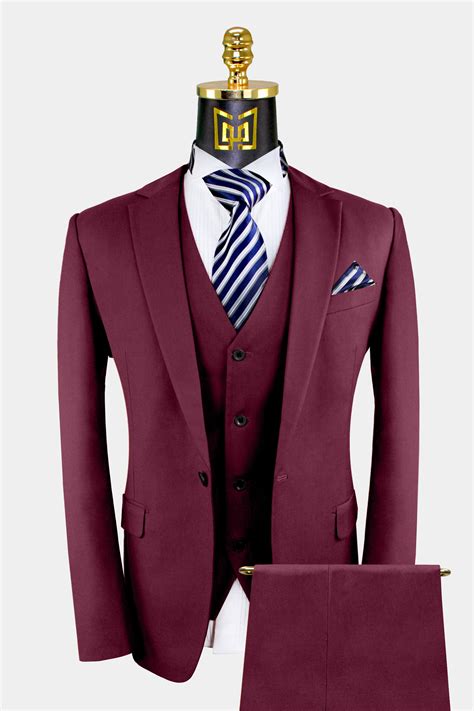 3 Piece Burgundy Suit Gentlemans Guru