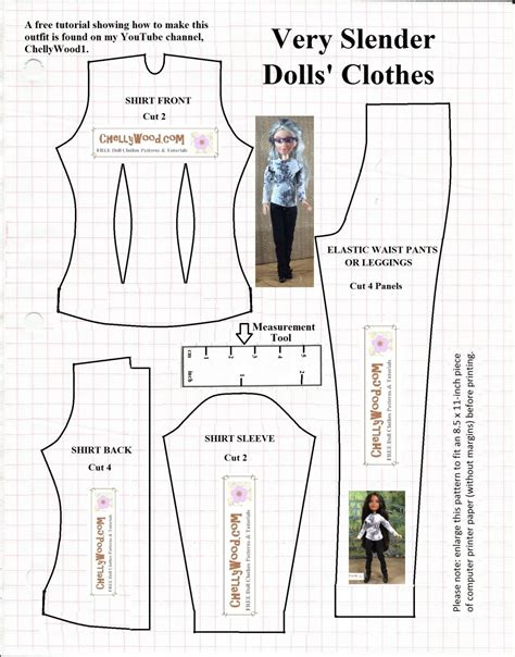 downloadable beginner  printable doll clothes patterns web