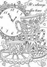 Coloring Pages Adult Coffee Books Adults Color Time Therapy Printable Book Sheets Kids Always Tea Favoreads Inspirational Colouring Messages Prints sketch template