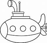 Submarine Coloring Cute Clip Sweetclipart sketch template