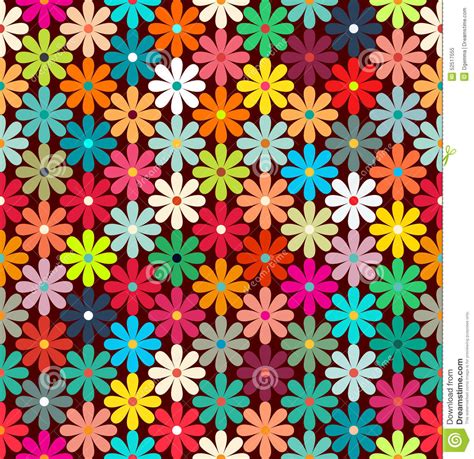 seamless pattern  bright colorful flowers stock vector