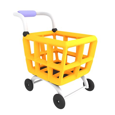 ecommerce icon empty yellow shopping cart  illustration  png