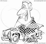 Car Outline Shifty Salesman Toonaday Illustration Cartoon Royalty Rf Clip 2021 sketch template