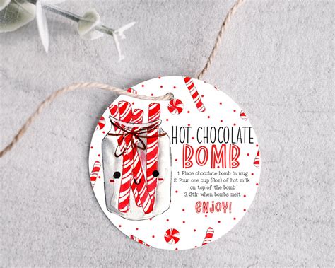 hot cocoa bomb tag printable printable bomb tag holiday hot coco tag