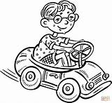 Car Driving Coloring Boy Toy Clipart Pages Small Little Drawing Colouring Drive Cartoon Taxi Clip Color Children Vector Print sketch template