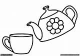Teapot Colouring Tea Xicaras Zum Tazze Tazzine Teacup Chá sketch template