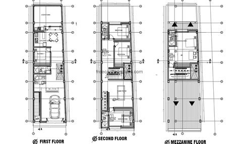 storey house  mezzanine autocad plan   cad floor plans