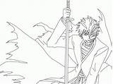 Ichigo Coloring Pages Hollow Bankai Lineart Bleach Anime Kurosaki Template Clipart Popular Deviantart Library sketch template